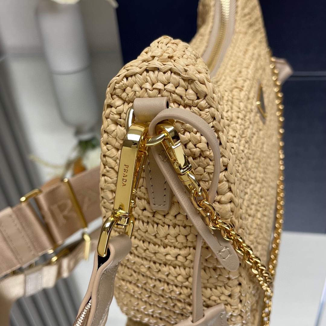 Prada Re Edition 2005 Crochet Shoulder Bag Natural 1BH204